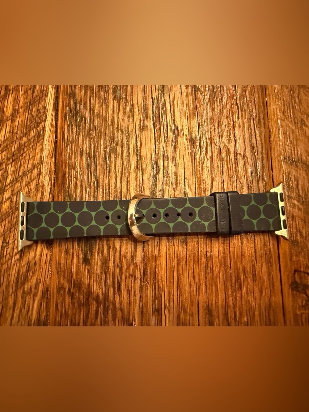 kate spade New York Navy and Green Polka Dot Silicone Watch Band